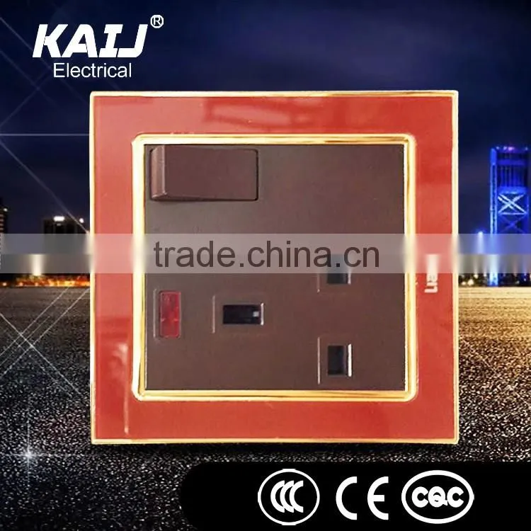 Electric British standard double pin double gang switch socket for house