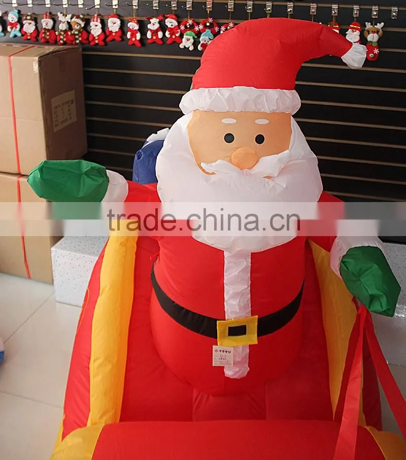 double Deer pull carts inflatable outdoor Christmas decorations