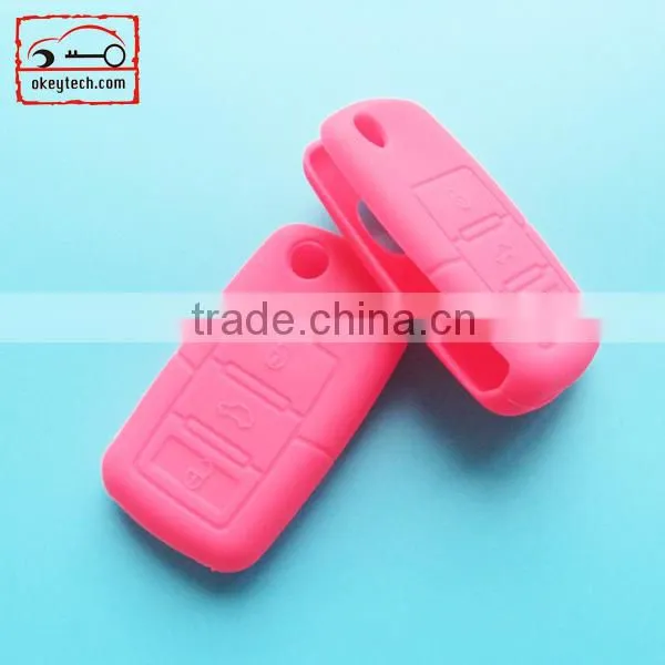 Okeytech silicone car key cover VW 3 buttons silicone key cover for silicone key cover