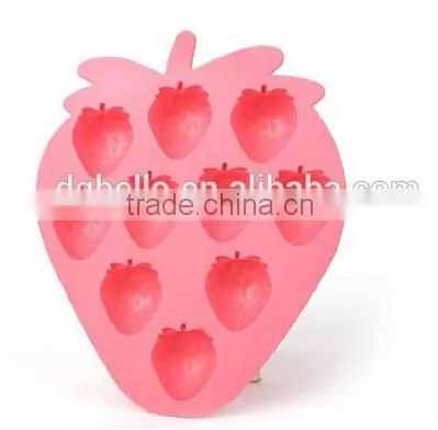 FDA&LFGB Strawberry Silicone Ice Cube Tray Eco-friendly Chocolate Mold