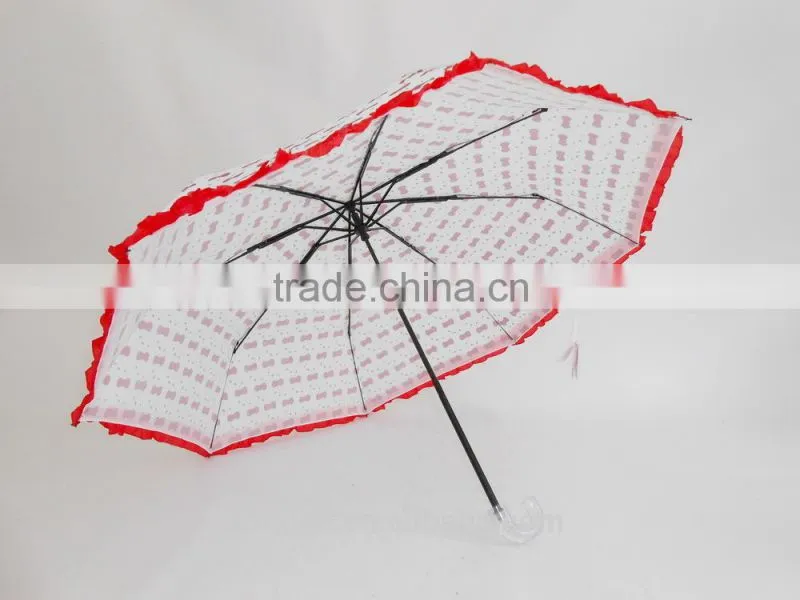 umbrella with lace trimmings 3 folding cute lace umbrella