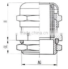 VDE confirmed brass compression cable gland
