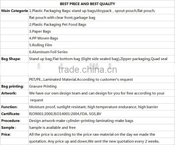 High quality rice packaging bag 30 kg