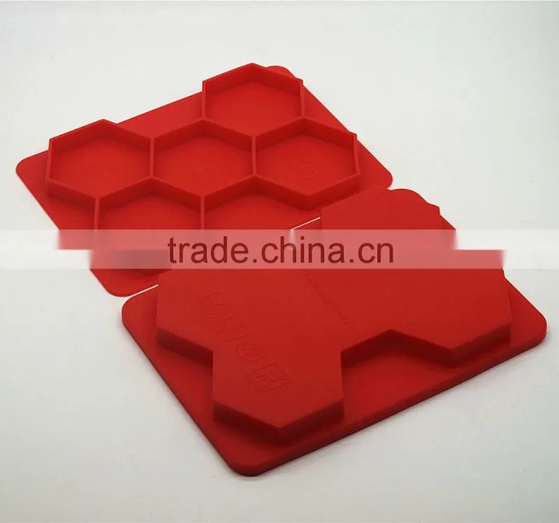 2016 amazon hot Wholesale BPA free FDA food grade 5 cavity large meat pie trays silicone hamburger presser