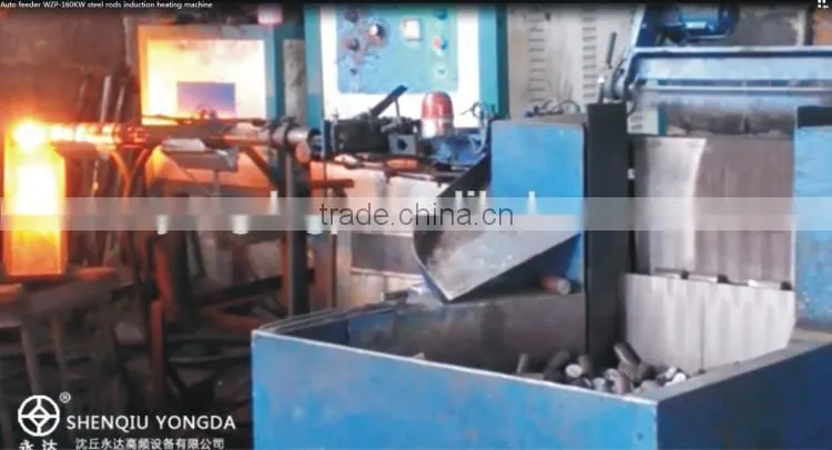 Auto feeder with upload induction heating steel rod dia. 50 and 60mm for forging