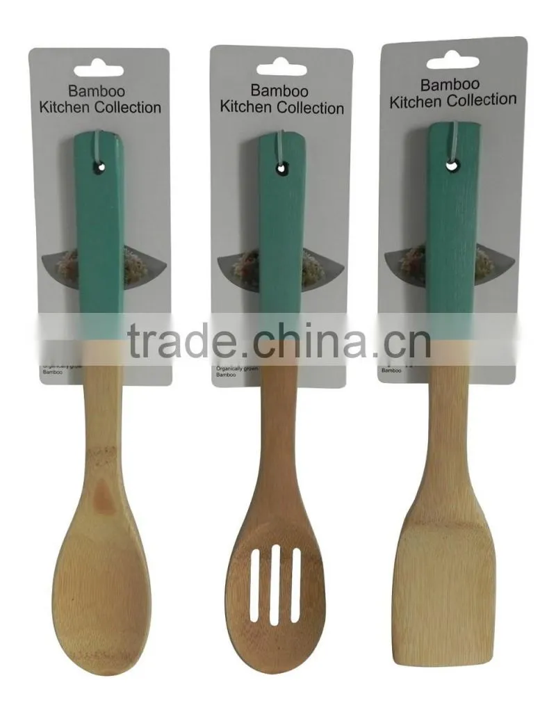 Color Handled Bamboo Cooking Tool Set