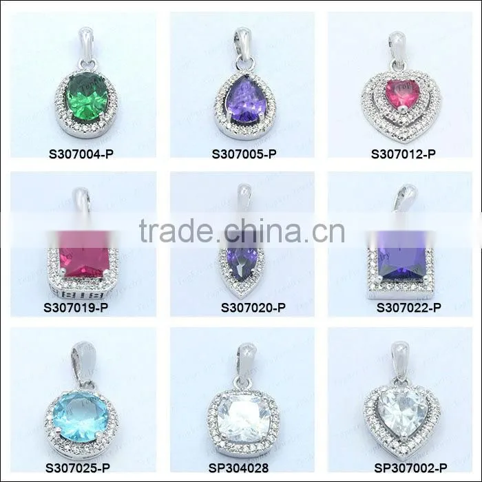 Aquamarine CZ silver925 pendant wholesale 925 silver