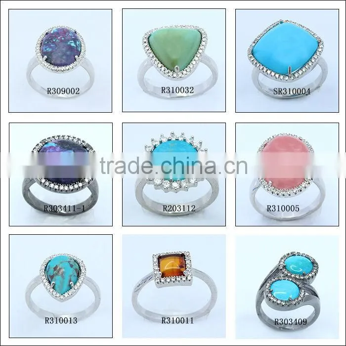 High Quality Pear Shaped Design Silver Ring,Natural Stone Silver Jewelry Ring