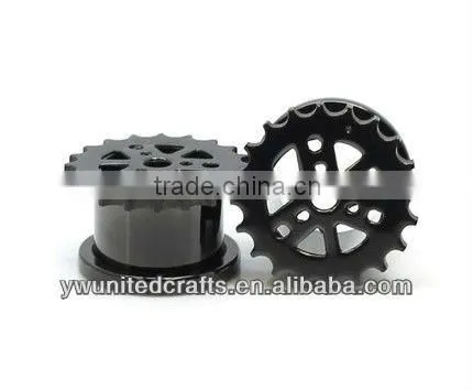 Sprocket Blackline Screw Fit Flesh Tunnels Ear Gauge Plugs