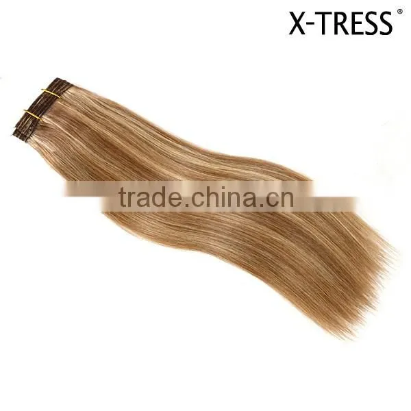 Fashion brown color p6/613 100% Unprocessed Virgin Brazilian Hair Extension
