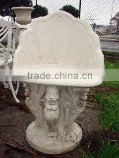 rustic curved sandstone marble bench