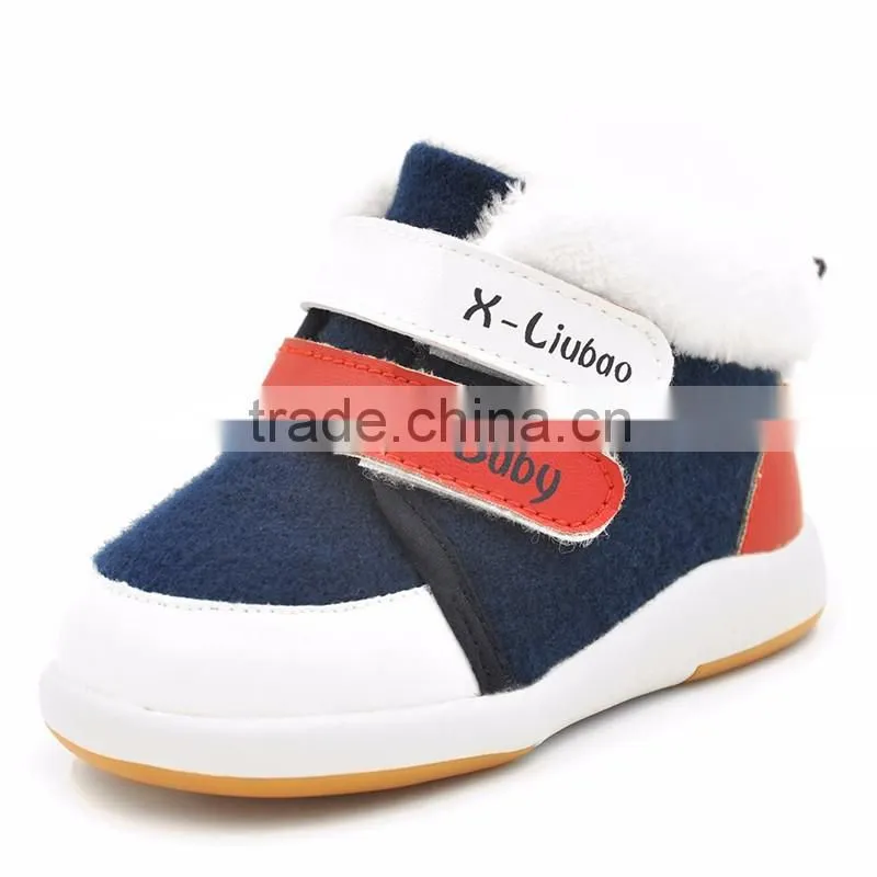 2016 XIAOLIUBAO Organic Cotton Fabric Funny Baby Winter Shoes