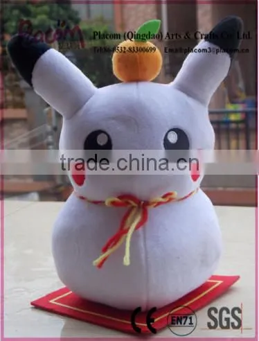 Cute High-quality Cheap Pokemon Center Holiday Gift Pikachu Kagami Mochi Ornament Plush Toy for Wholesale
