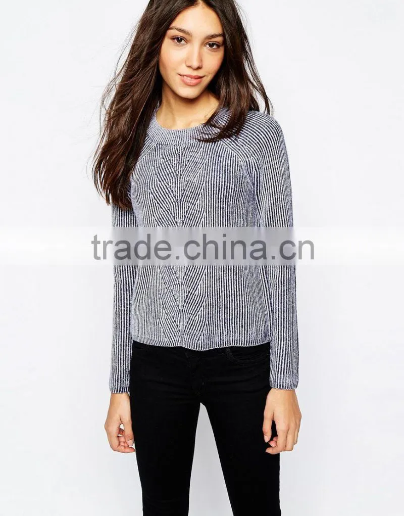 High fashion design wool ribbed pullover cashmere sweater pullover