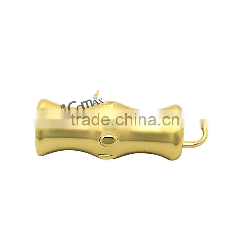 New gourd shape metal shiny gold zipper puller design