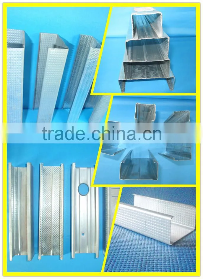 Galvanized steel furring channel and main channel/stud and track with high quality and competitive factory price .