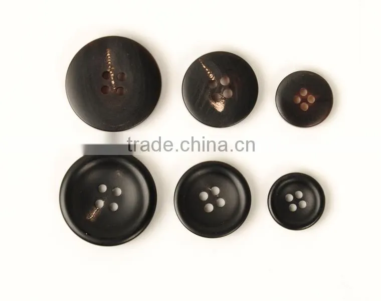 Round Black Horn Buttons