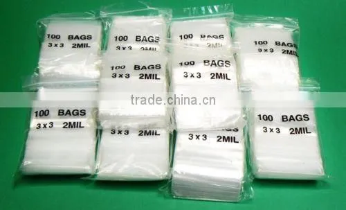 wholesale 3 x 3 ZIPLOCK RECLOSABLE ZIP LOCK CLEAR PLASTIC ZIP SEAL 2MIL POLY BAGS
