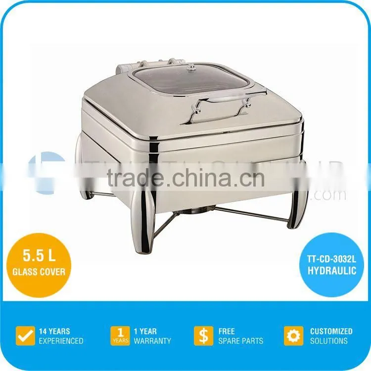 chafing dish yufeh - 5.5 L, Glass Cover, Hydraulic Hinge, TT-CD-3032L
