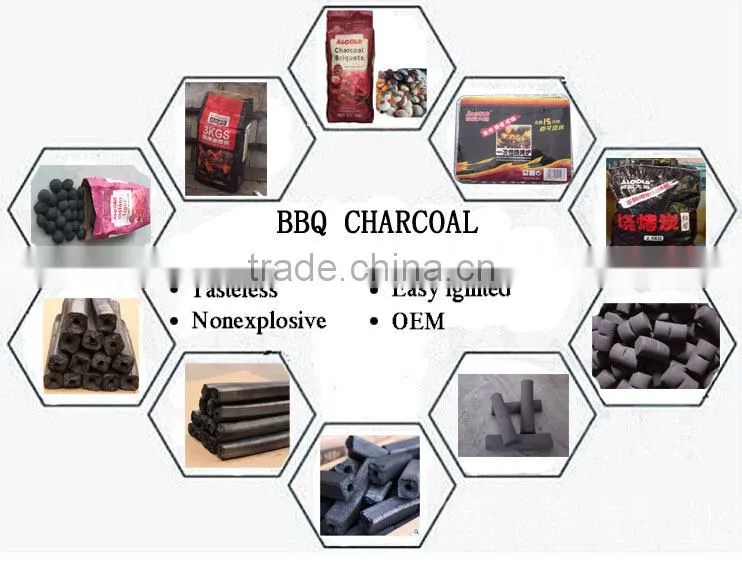 Smokeless and tasteless long burning time machine-made BBQ charcoal