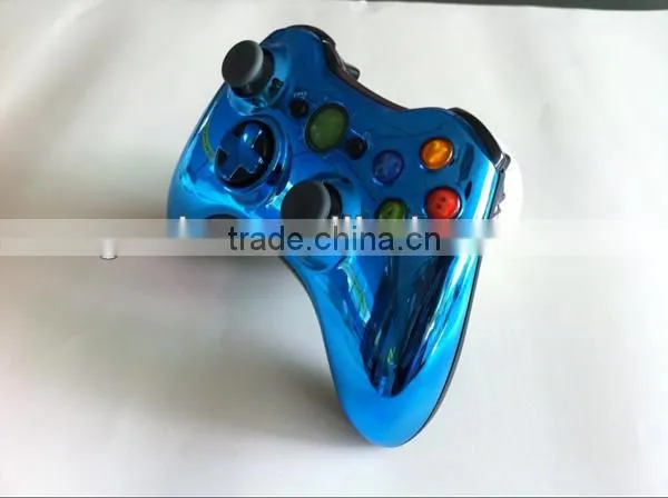 For Xbox 360 Slim Controller Chrome Shell with Black Inserts and Buttons
