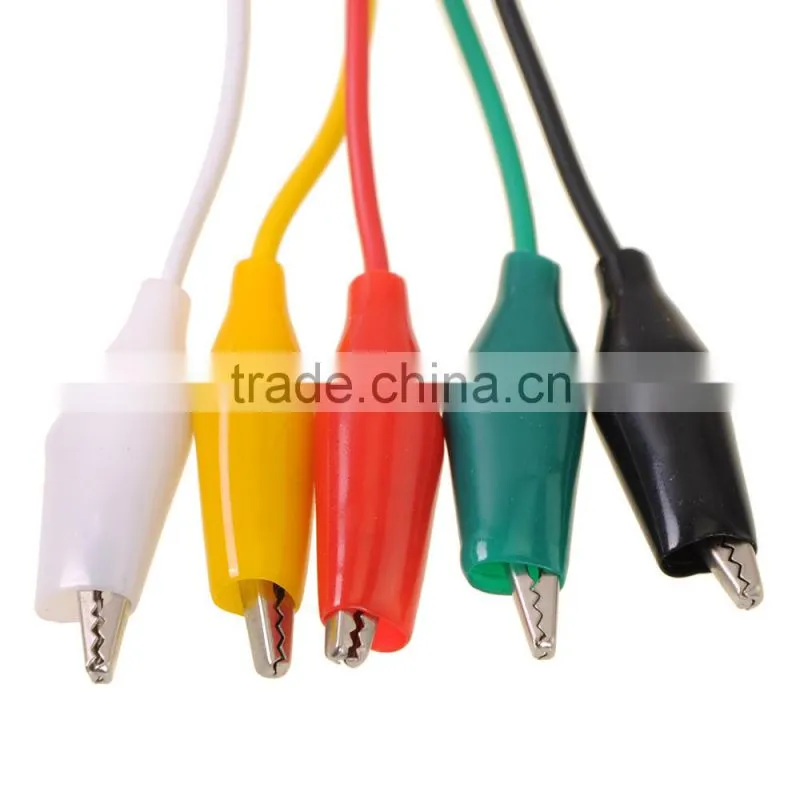 5 Color 10pcs Double-ended Test Leads Alligator Crocodile Roach Clip Jumper Wire