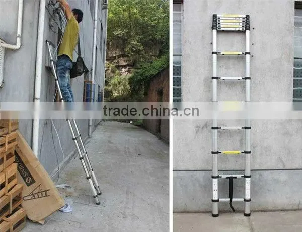 2m 7 steps EN131 extension telescopic aluminium ladder