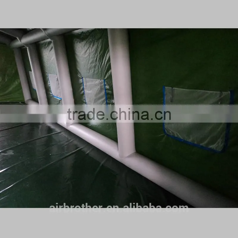 Inflatable army green military rescue tent