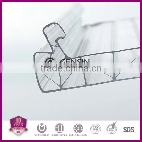 U-lock System Polycarbonate Sheet Hollow W-structure UV Resistance Coating Leaking Proof Easy Installation For Greenhouse 8-16mm