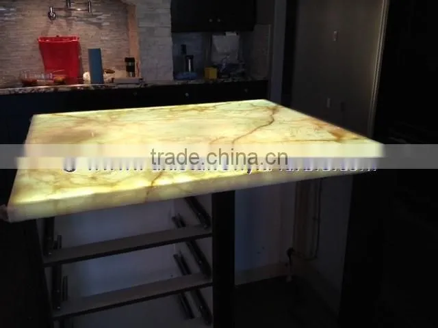 Professional Factory BACKLIT ONYX COUNTERTOPS FOR BAR RECEPTIONS
