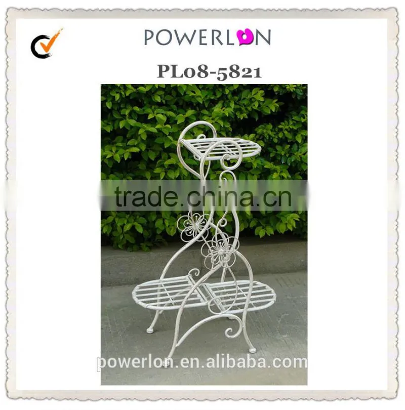 Antique Waterproof Iron Flower Pots Stand For Garden Decoration