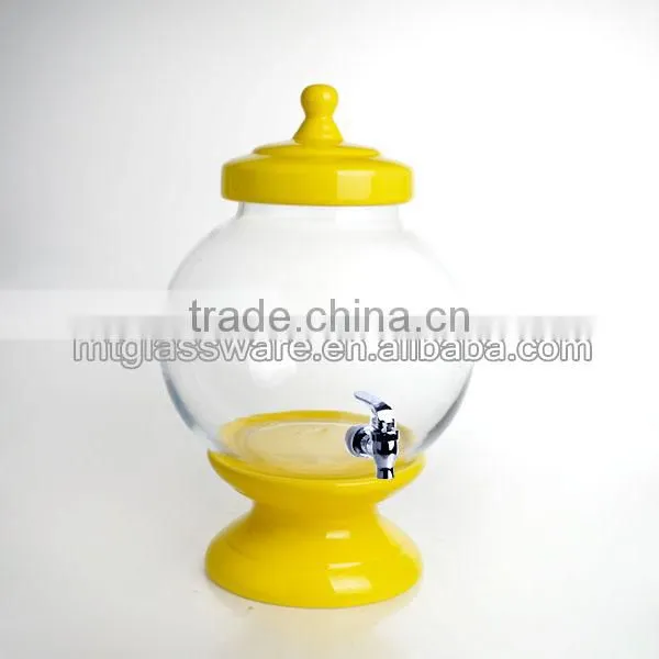 colorful ceramic lid and stand for water jar and juice jar