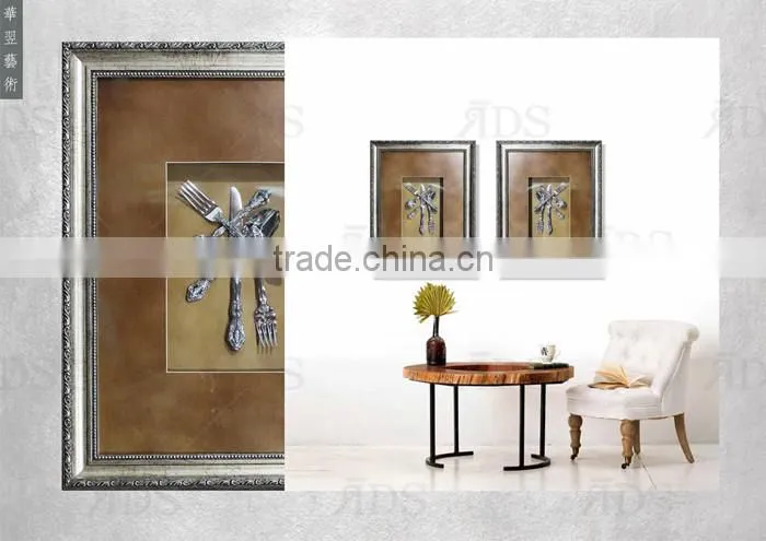 Framed Handmade White Shadow Box Grand Cru Cutlery Wall Decor