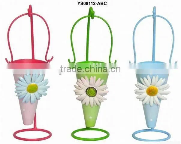 Lovely handicraft metal dispoable pot with bright colour