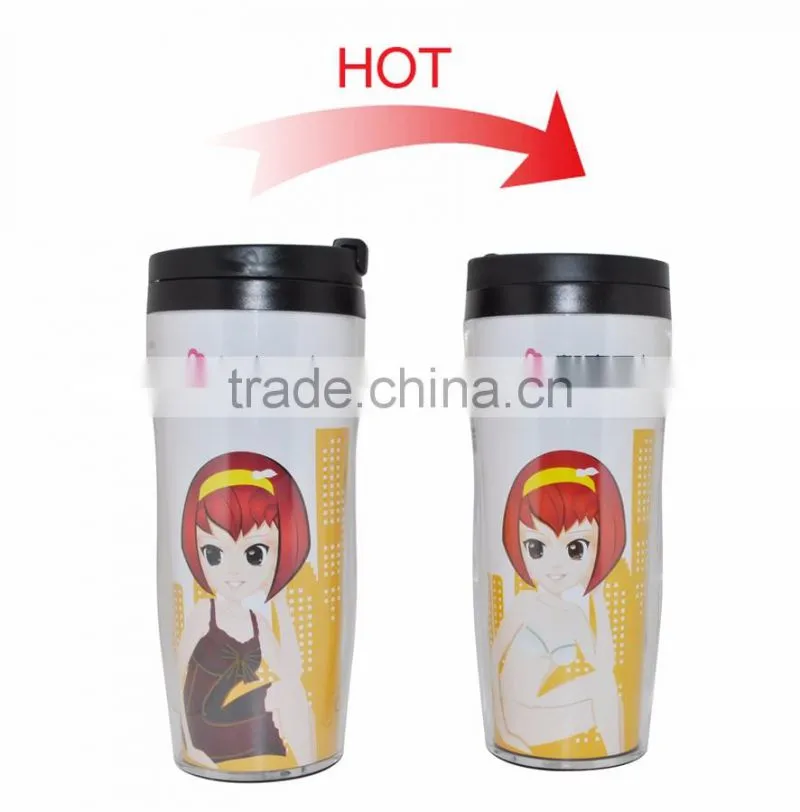 Wholesale double wall plastic travel mug sublimation mug