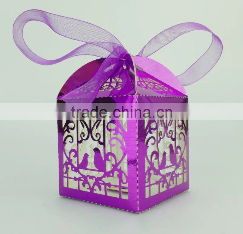 Customized foldable sweet wedding candy box romantic paper wedding box