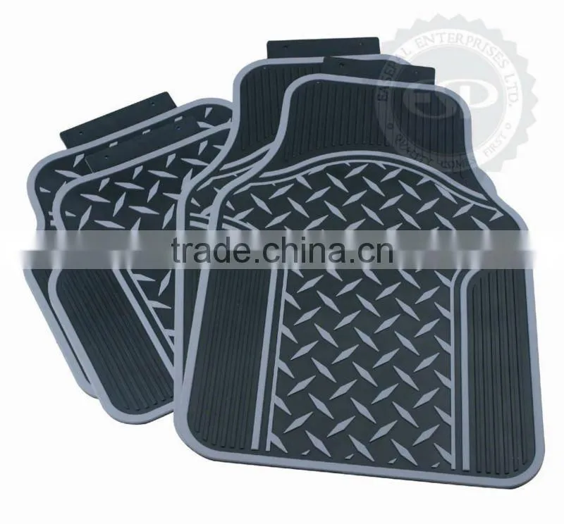 #41110 Black Road Racer Latex PVC universal fit car floor mat