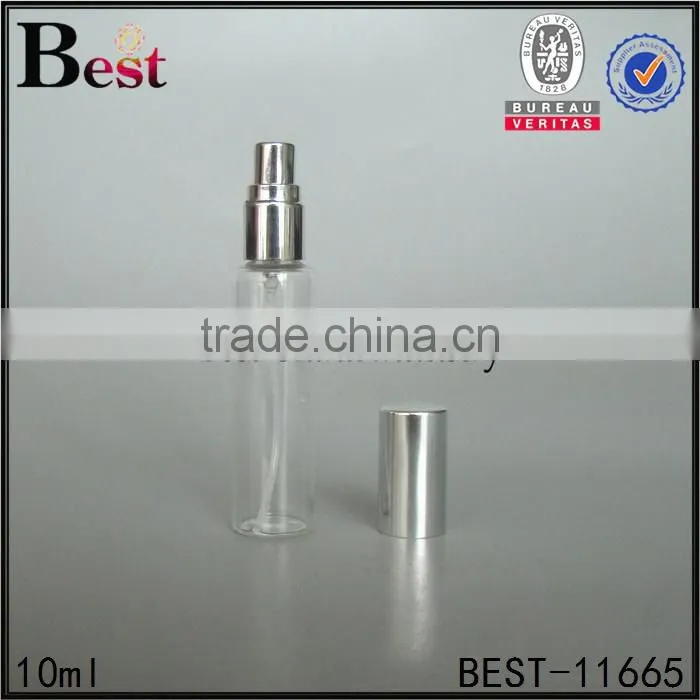 2017 new products perfume bottle 10ml clear perfume bottle 10ml empty round shape perfume bottle 10ml with silver plastic cap
