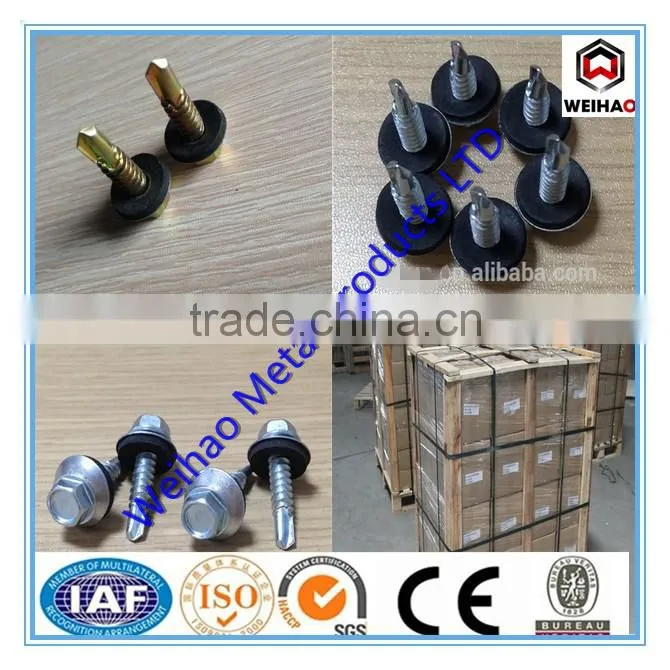 C1022a galvanized Hex head self drilling screw/roofing galvanized self-drilling screw EPDM washer