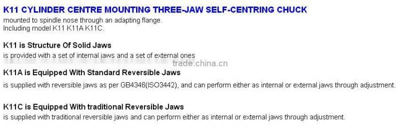 THREE 3 JAW CHUCK, K11 THREE 3 JAW SELF-CENTRING CHUCK, MACHINE CHUCK