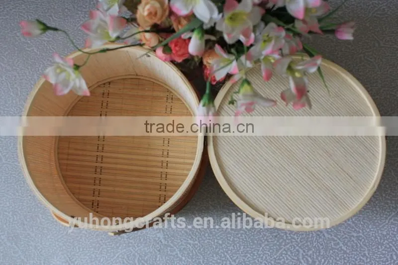 Environmental bamboo basket with handle