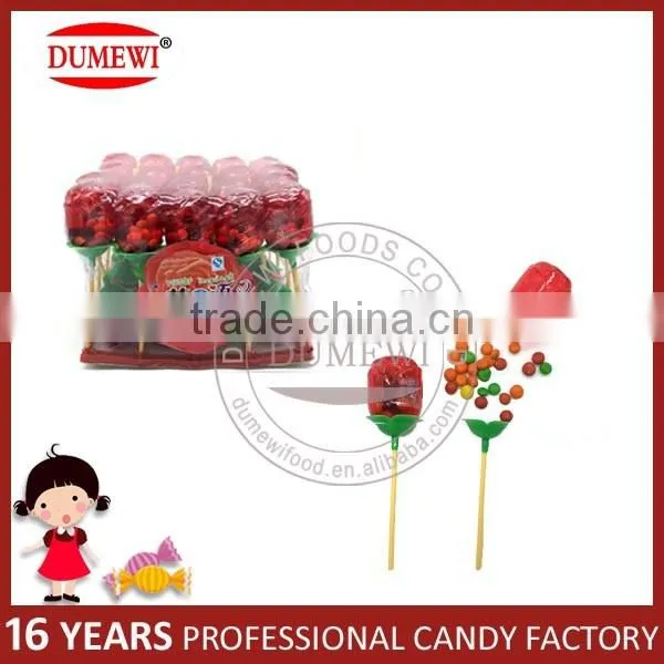 Rose Shape Toy Candy with Chocolate Bean for Valentines