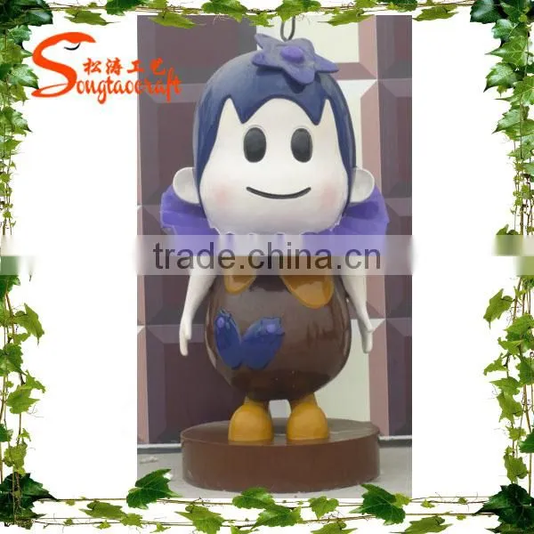 Guangzhou wholsale artificial cartoon statue fiberglass customized cartoon artificial statue