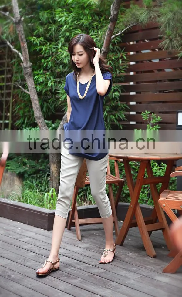2015 new fashion female cotton T-shirt V-neck T shirt women clothes summer t shirts for women