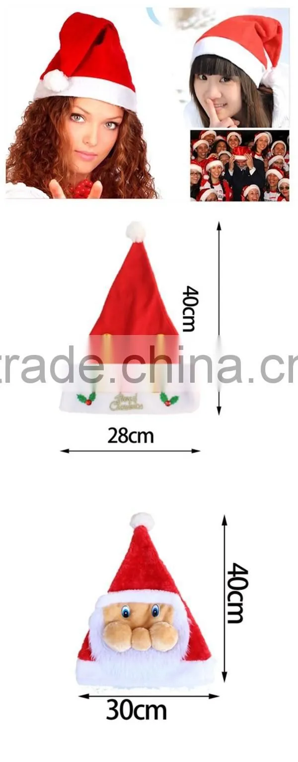 Custom Festival Decoration Silk Printing Christmas Santa Claus Hat For Kids