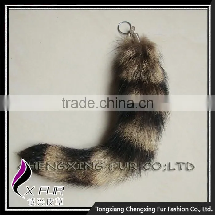 CX-R-13 New Style Genuine Raccoon Fur Tail Keychain