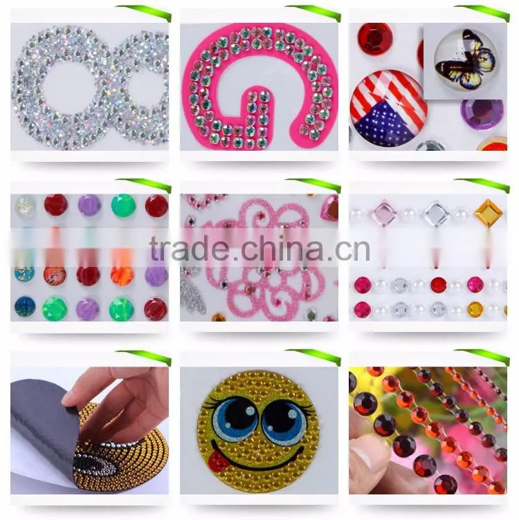 Wholesale Custom Glitter Crystal Sticker Diy Self Adhesive Back Glue Acrylic Rhinestone Sticker