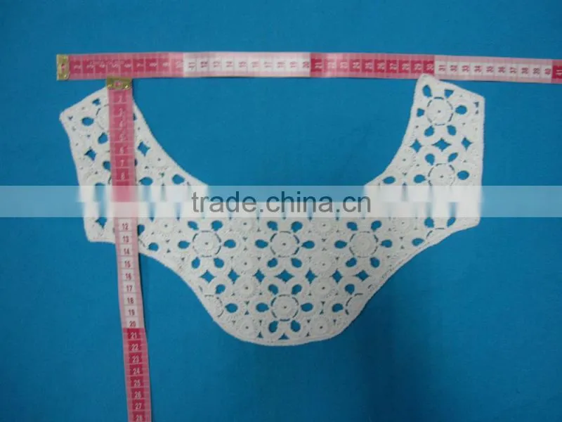 fashion crochet cotton white neck lace for ladies garment