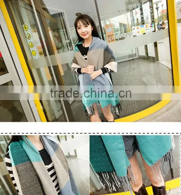 1pc Different color choice super long colorful winter warm knitting stitching scarf,shawl