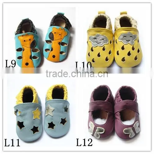 star design genuine leather soft sole baby shoes sandals for kids